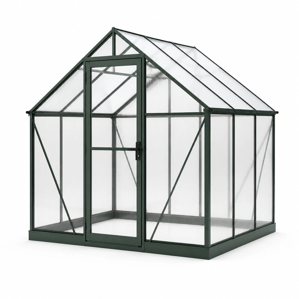 Invernadero de Aluminio y Policarbonato Verde 4 mm