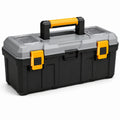 Caja de herramientas de plástico con cierres de seguridad de 52 cm negro y amarillo